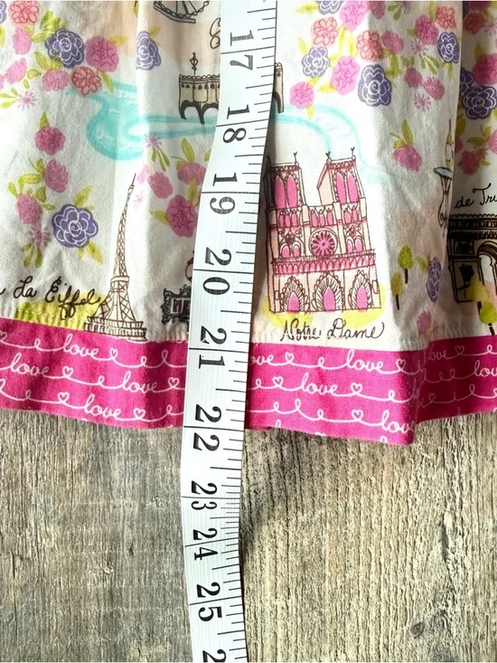 Girls Boutique Paris Dress 4 5 Eiffel Tower Floral Pinafore Dress - Picture 3 of 5